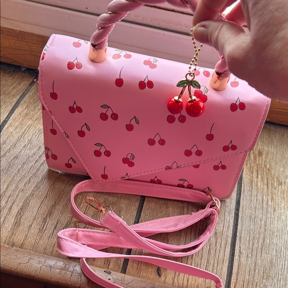 Pink Cherry-Print Mini Top Handle Bag - Picture 5 of 5